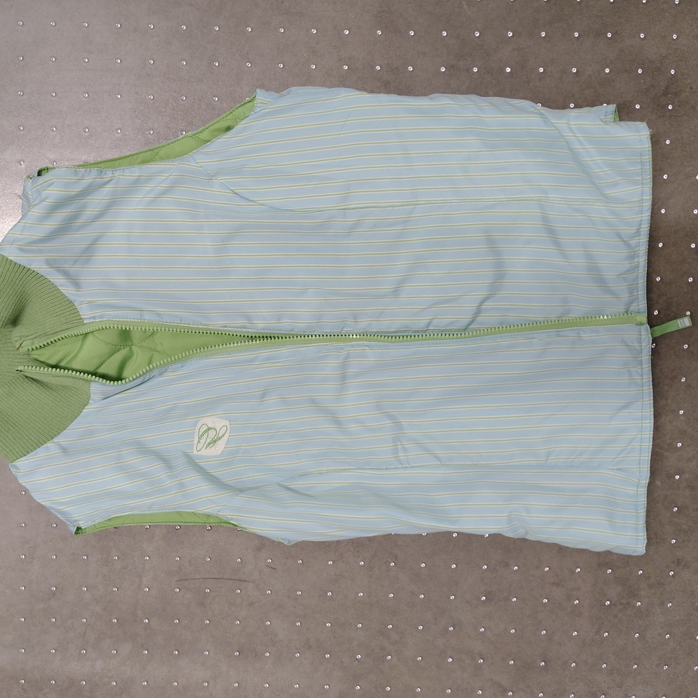 THE GREENBRIER QUILTED ZIP-UP VEST REVERSIBLE to BLUE STRIPE WOMEN'S Sz Small - Picture 7 of 8